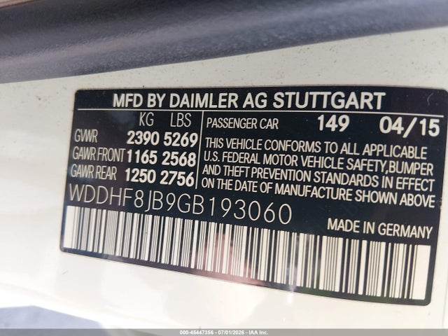 2016 Mercedes-benz E 350 4matic მანქანა იყიდება აუქციონზე, vin: WDDHF8JB9GB193060, აუქციონის ნომერი: 45447356