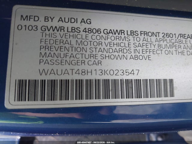 Продажа на аукционе авто 2003 Audi A4 3.0, vin: WAUAT48H13K023547, номер лота: 45447407