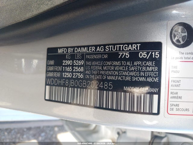 45447466 :رقم المزاد ، WDDHF8JB0GB202485 vin ، 2016 Mercedes-benz E 350 4matic مزاد بيع