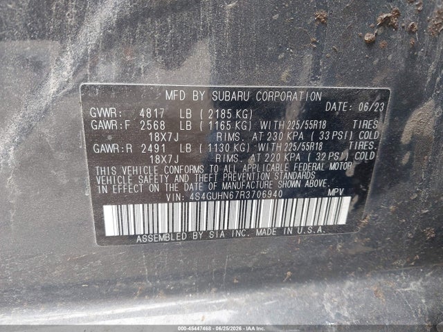 45447468 :رقم المزاد ، 4S4GUHN67R3706940 vin ، 2024 Subaru Crosstrek Limited مزاد بيع