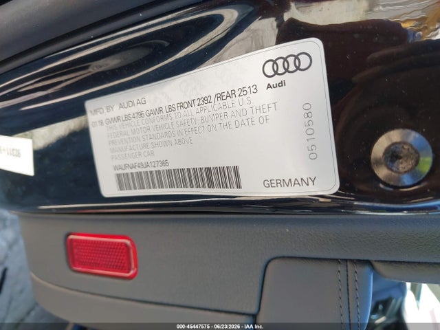 Продажа на аукционе авто 2018 Audi A4 2.0t Premium, vin: WAUFNAF49JA127365, номер лота: 45447575