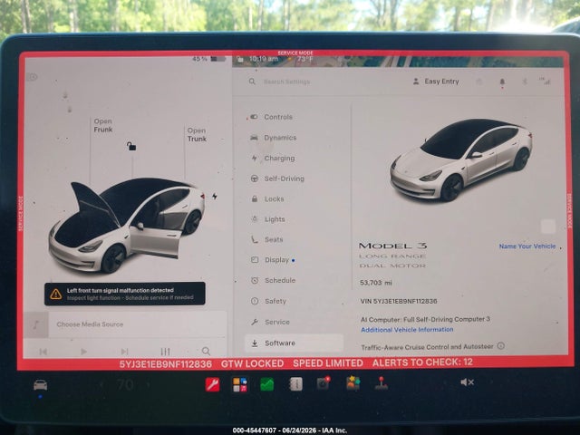 2022 Tesla Model 3 Long Range Dual Motor All-wheel Drive მანქანა იყიდება აუქციონზე, vin: 5YJ3E1EB9NF112836, აუქციონის ნომერი: 45447607