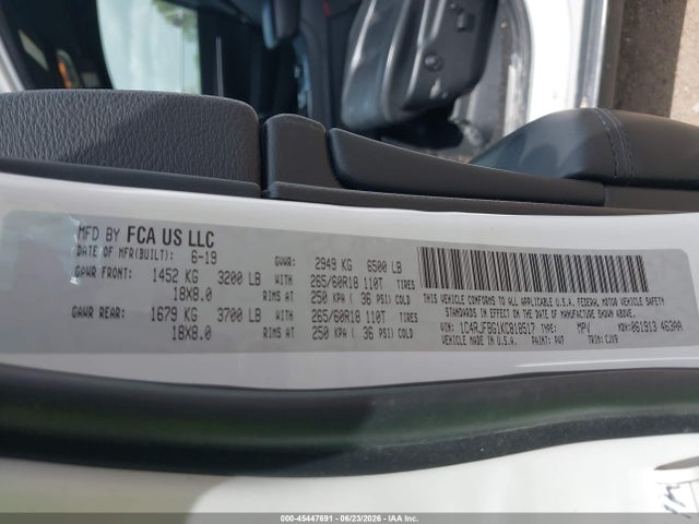 Aukcja sprzedaży 2019 Jeep Grand Cherokee Limited 4x4, vin: 1C4RJFBG1KC818517, numer aukcji: 45447691