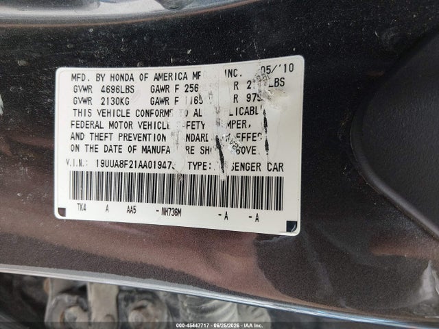 Aukcja sprzedaży 2010 Acura Tl 3.5, vin: 19UUA8F21AA019479, numer aukcji: 45447717