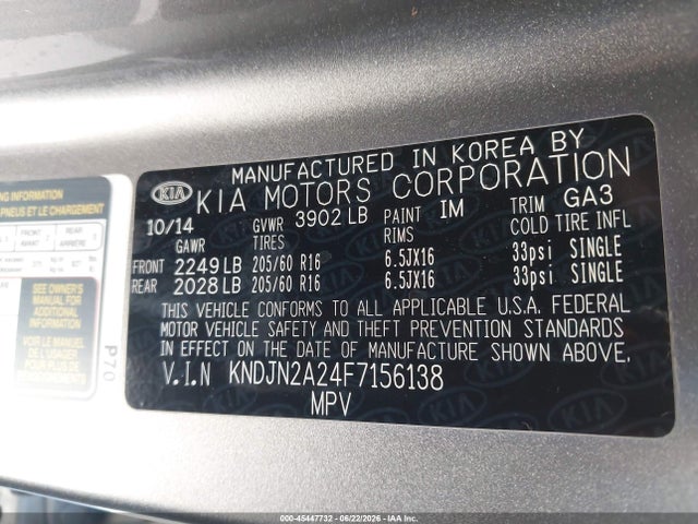 KIA Soul 2015 KNDJN2A24F7156138 Image 9