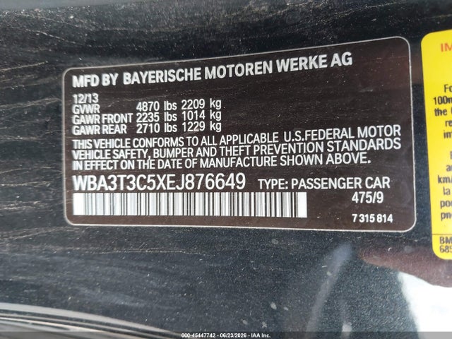 Продаж на аукціоні авто 2014 Bmw 435i, vin: WBA3T3C5XEJ876649, номер лоту: 45447742