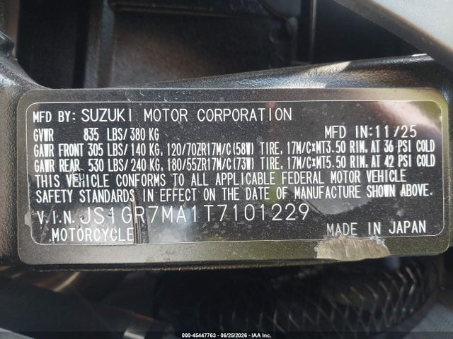 Suzuki GSX-R750 2026 JS1GR7MA1T7101229 Image 10