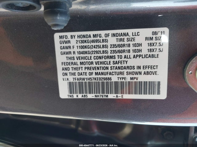7FARW1H57KE029886 Honda CR-V EX