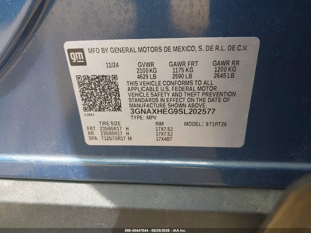 3GNAXHEG9SL202577 Chevrolet Equinox Fwd Lt