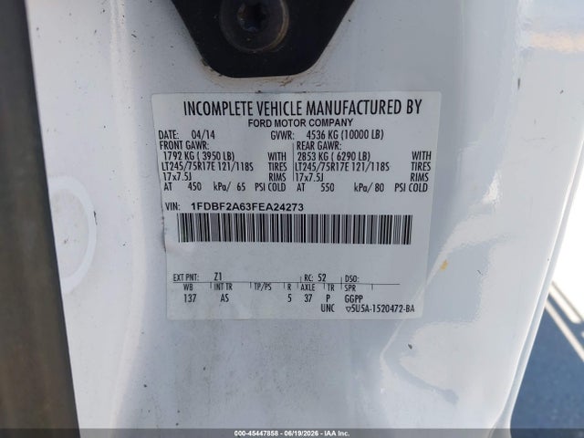 Ford F-250 Xl/xlt 2015 1FDBF2A63FEA24273 Image 9