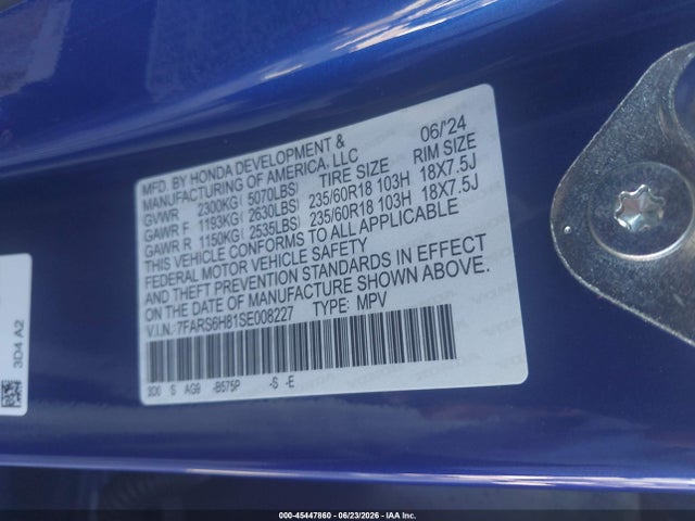 7FARS6H81SE008227 Honda Cr-v Hybrid Sport-l