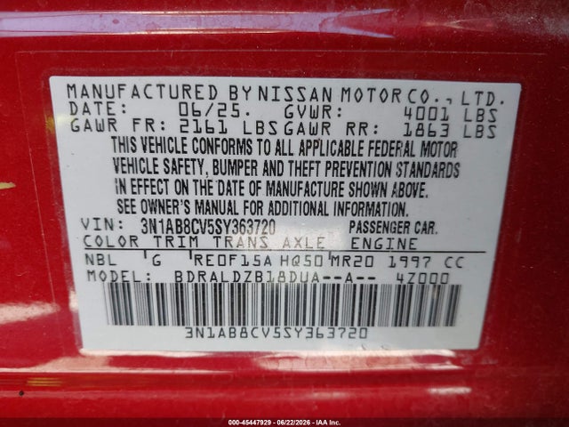Nissan SENTRA SV 2025 3N1AB8CV5SY363720 Image 9