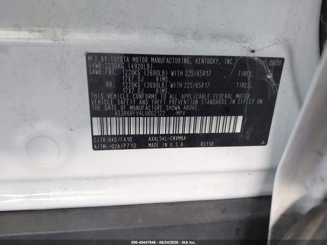 4T3R6RFV4LU002122 Toyota Rav4 Hybrid Xle