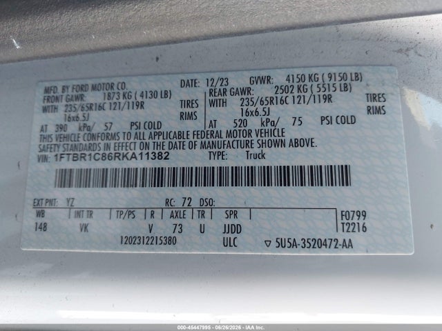 Ford Transit-250 2024 1FTBR1C86RKA11382 Image 9