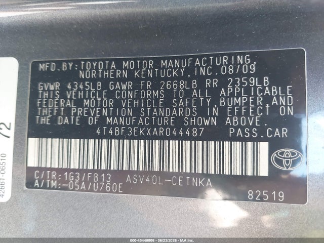 Продаж на аукціоні авто 2010 Toyota Camry Le, vin: 4T4BF3EKXAR044487, номер лоту: 45448008