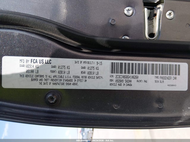 Продажа на аукционе авто 2016 Chrysler 300 300s, vin: 2C3CCABG8GH106260, номер лота: 45448013