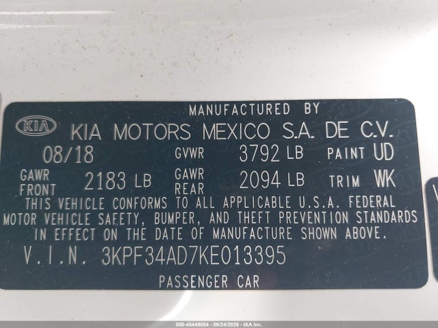 KIA FORTE S 2019 3KPF34AD7KE013395 Image 9