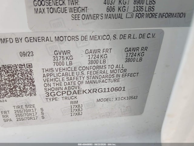 3GCPDAEKXRG110601 Chevrolet Silverado 1500 4wd Short Bed Wt