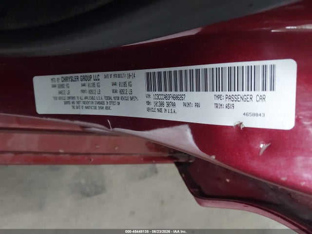 Aukcja sprzedaży 2015 Chrysler 200 Limited, vin: 1C3CCCAB3FN606267, numer aukcji: 45448138