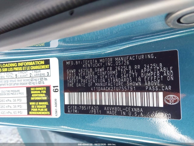 Toyota CAMRY LE 2026 4T1DAACK2TU755791 Image 9