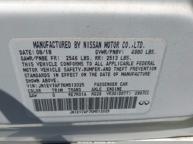 JN1EV7AP7KM512025 Infiniti Q50 3.0t Luxe