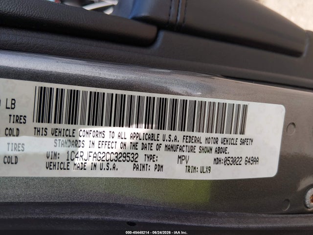 2012 Jeep Grand Cherokee Laredo მანქანა იყიდება აუქციონზე, vin: 1C4RJFAG2CC329532, აუქციონის ნომერი: 45448214