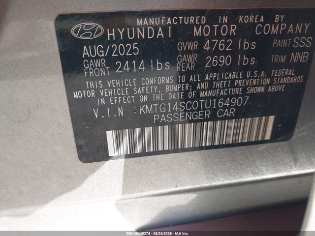 Aukcja sprzedaży 2026 Genesis G70 2.5t Rwd, vin: KMTG14SC0TU164907, numer aukcji: 45448274