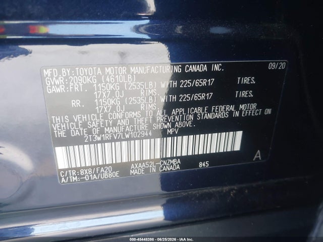 Toyota Rav4 Xle 2020 2T3W1RFV7LW102944 Image 9