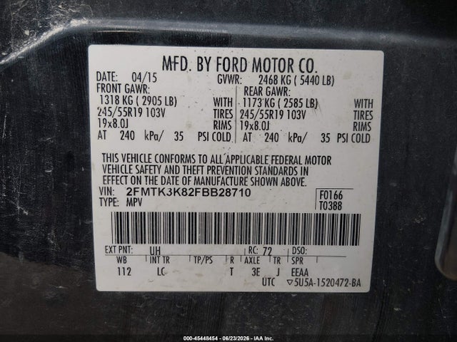 2FMTK3K82FBB28710 Ford Edge Titanium