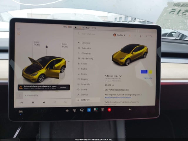 2022 Tesla Model Y Long Range Dual Motor All-wheel Drive მანქანა იყიდება აუქციონზე, vin: 7SAYGDEE9NA020010, აუქციონის ნომერი: 45448515