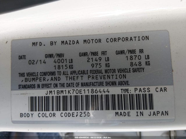 JM1BM1K70E1186444 Mazda Mazda3 I Sport