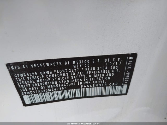 3VWD17AJ3JM247393 Volkswagen Jetta 1.8t Se Sport