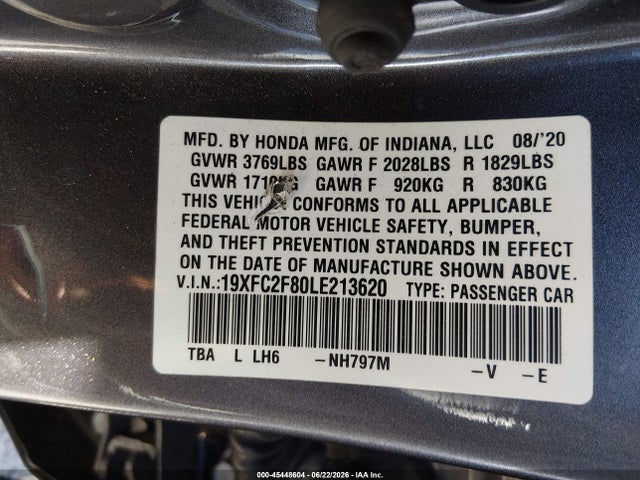Honda Civic Sport 2020 19XFC2F80LE213620 Image 9