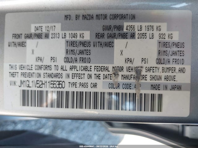Mazda Mazda6 Touring 2017 JM1GL1V52H1155350 Image 9