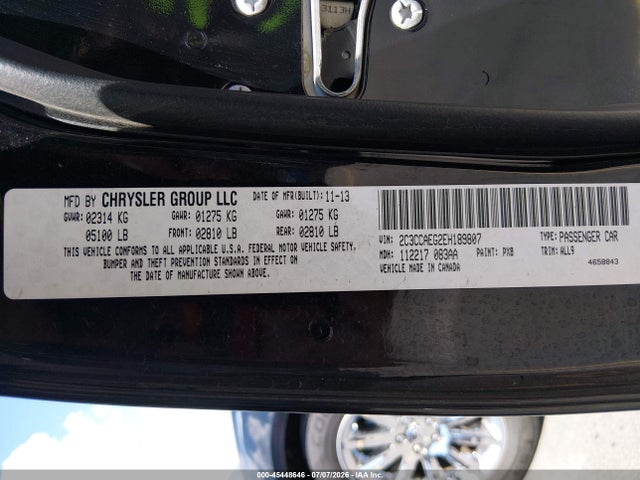 Aukcja sprzedaży 2014 Chrysler 300c, vin: 2C3CCAEG2EH189807, numer aukcji: 45448646