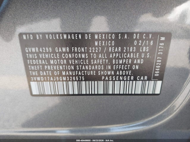 3VWD17AJ9GM326575 Volkswagen Jetta 1.8t Sport