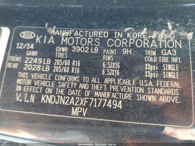 KIA Soul 2015 KNDJN2A2XF7177494 Image 9