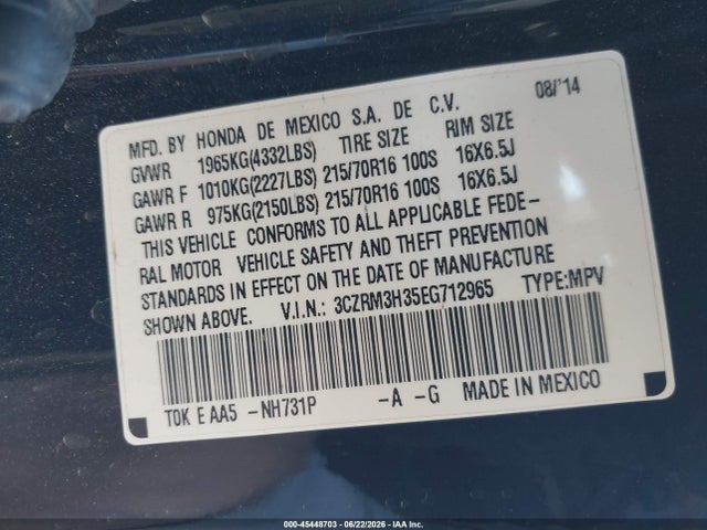 Honda CR-V LX 2014 3CZRM3H35EG712965 Image 9