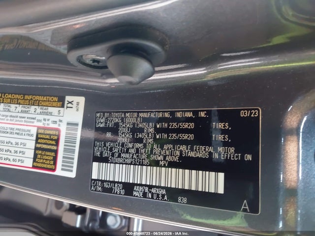 Aukcja sprzedaży 2023 Toyota Highlander Hybrid Limited, vin: 5TDXBRCH8PS121185, numer aukcji: 45448723