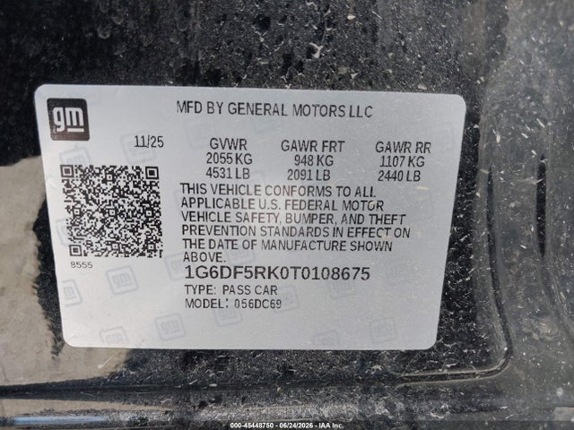 Продаж на аукціоні авто 2026 Cadillac Ct4 Premium Luxury Rwd, vin: 1G6DF5RK0T0108675, номер лоту: 45448750