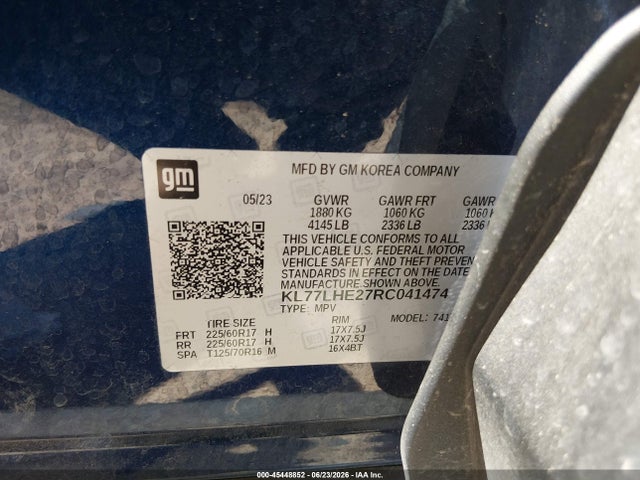 KL77LHE27RC041474 Chevrolet Trax Fwd Lt