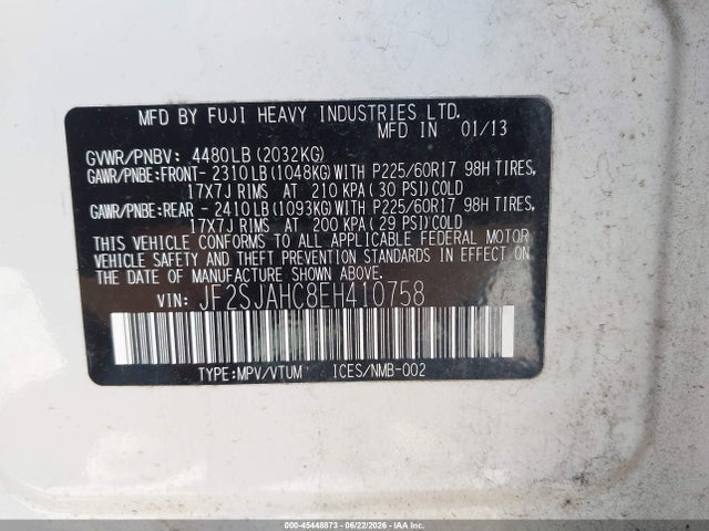 Subaru Forester 2.5i Limited 2014 JF2SJAHC8EH410758 Image 9