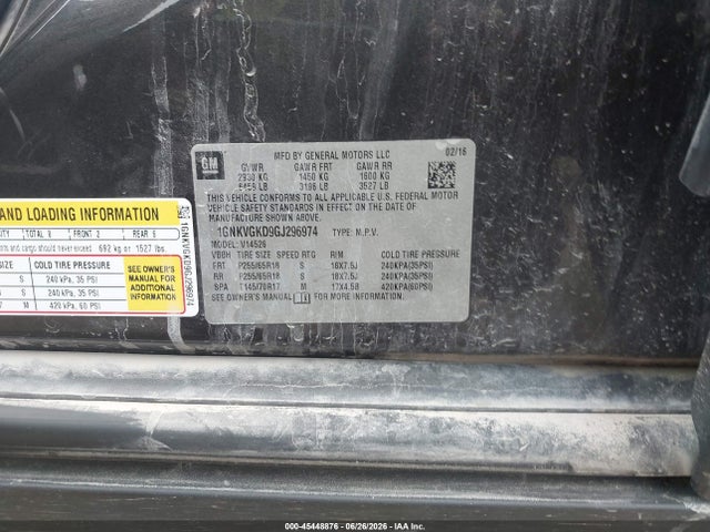 Chevrolet Traverse Lt 2016 1GNKVGKD9GJ296974 Image 9