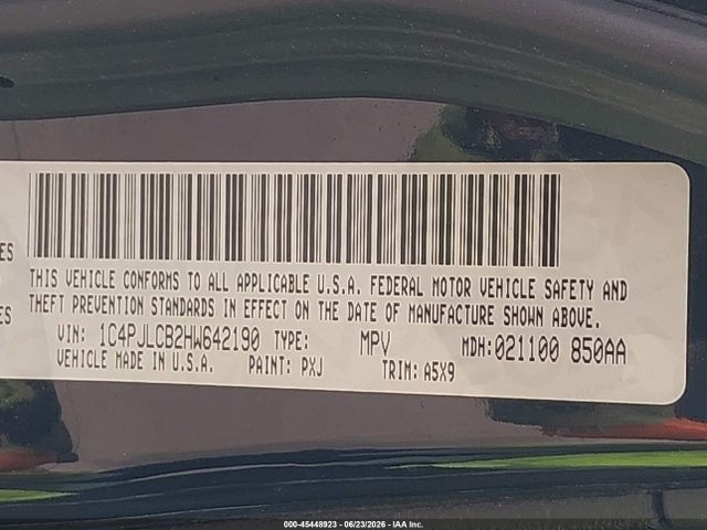 Aukcja sprzedaży 2017 Jeep Cherokee Latitude, vin: 1C4PJLCB2HW642190, numer aukcji: 45448923