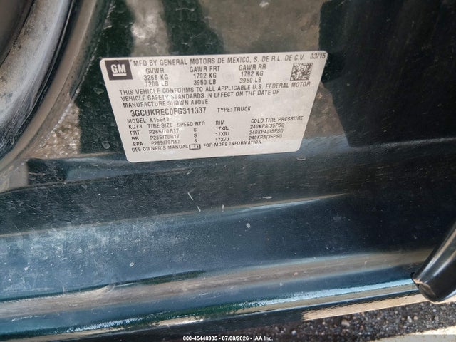 Chevrolet Silverado 1500 Lt 2015 3GCUKREC0FG311337 Image 9