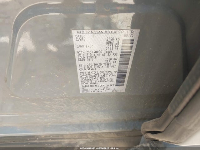 5N1DR3DJ2SC277497 Nissan Pathfinder Platinum 4wd