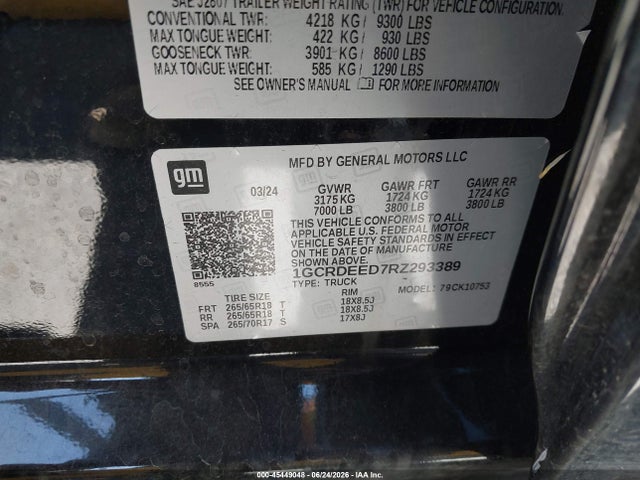1GCRDEED7RZ293389 Chevrolet Silverado 1500 4wd Standard Bed Rst