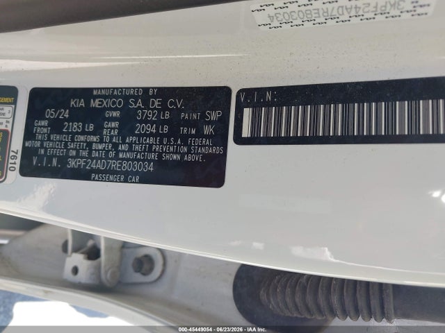 Продаж на аукціоні авто 2024 Kia Forte Lxs, vin: 3KPF24AD7RE803034, номер лоту: 45449054