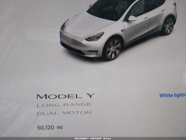 45449071 :رقم المزاد ، 7SAYGAEEXNF539424 vin ، 2022 Tesla Model Y Long Range Dual Motor All-wheel Drive مزاد بيع