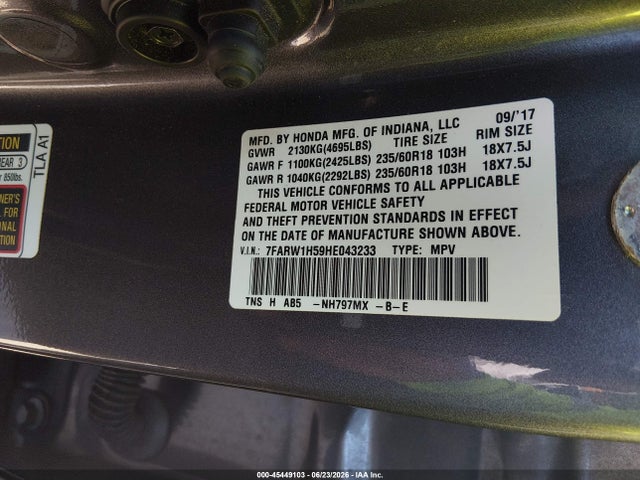 Honda CR-V EX 2017 7FARW1H59HE043233 Image 9